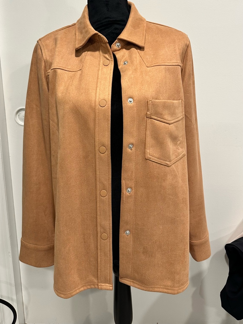 Universal Thread Tan Suede-Look Button Front Jacket